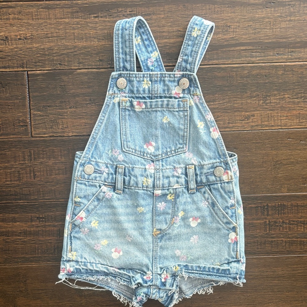GAP Kids Denim Overalls with Floral Print